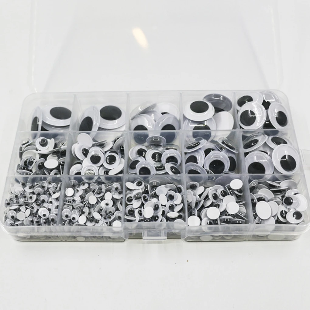 730 조각 Wiggly Googly Eye 자기 접착 스티커 DIY 수제 눈 워크샵 어린이 장난감 공예 미술 액세서리