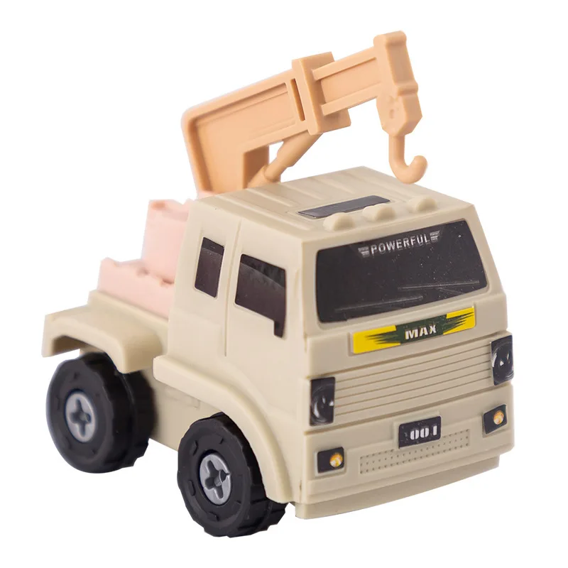 Engineering Car Military Vehicle Children\'S Educational Assembly Mini Car Deformation Diy Assembly Toy Dinosaur Toy Inertial Car