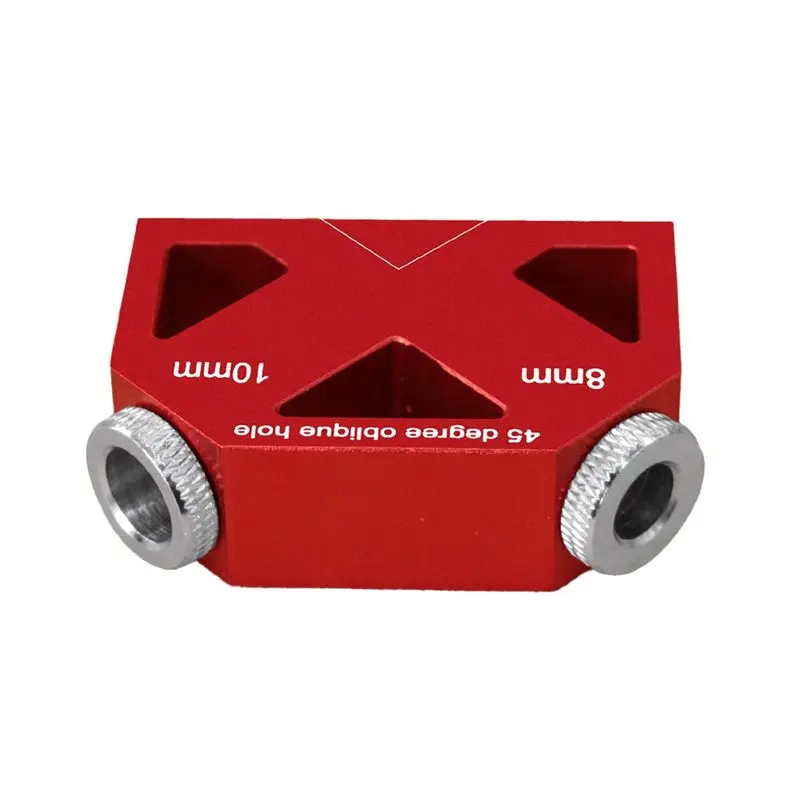 

PZHI-Pocket Hole Jig Woodworking Inclined Hole Fixtures 45° Angle Hole Drill Guide Aluminum Positioner Joint Tool