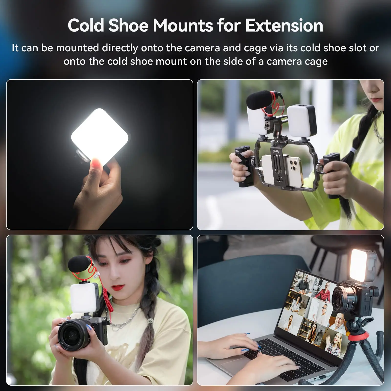 SmallRig P96 LED Video Light  Mini LED Camera Lights 2200mAh 6500k Zoom Photo Video Lighting for Youtube Tiktok Vlog Fill Light