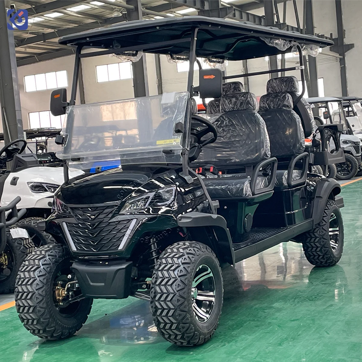 Custom Body 72V Lithium Electric Golf Cart 6 Seater Off Road Lifted Street Legal Vehicle Club Car