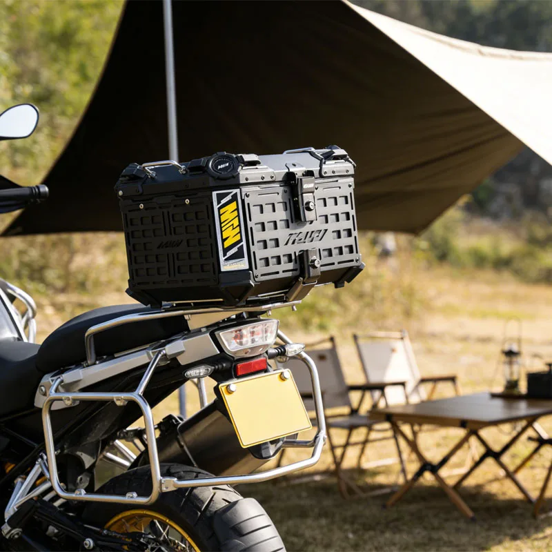 

Водонепроницаемый алюминиевый кофр для мотоцикла 45 л и 55 л, усиленный, для шлема, багажа, быстросъемный, аксессуары для инструментов