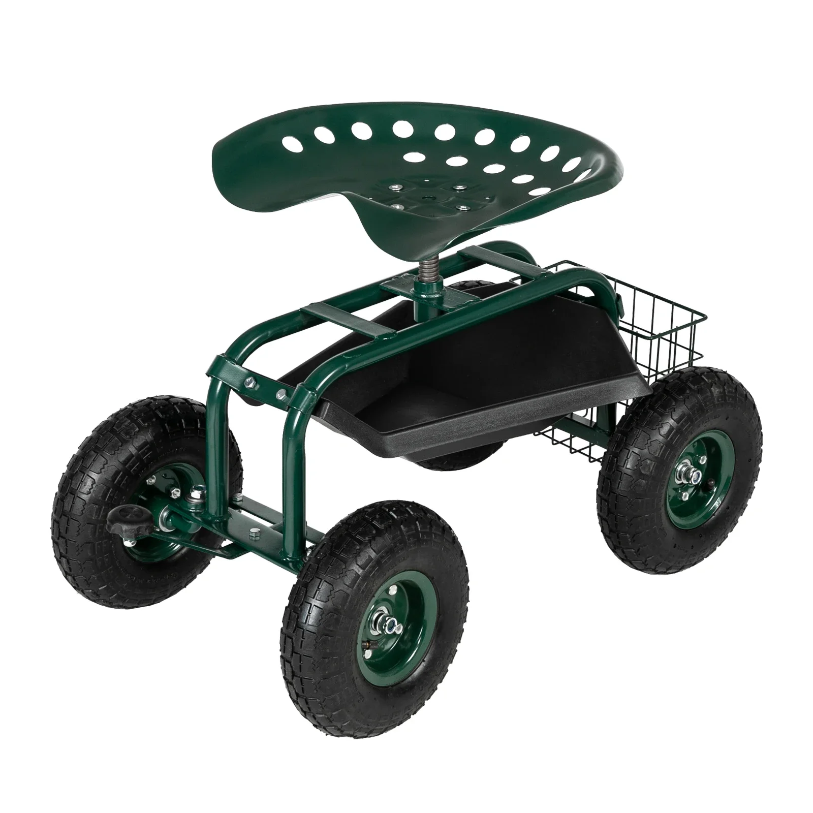 

75*45*47cm Iron Short Handle Garden Seat Car, Sturdy Frame, Great Load-bearing Capacity, Ergonomic Seat, Height Adjustable