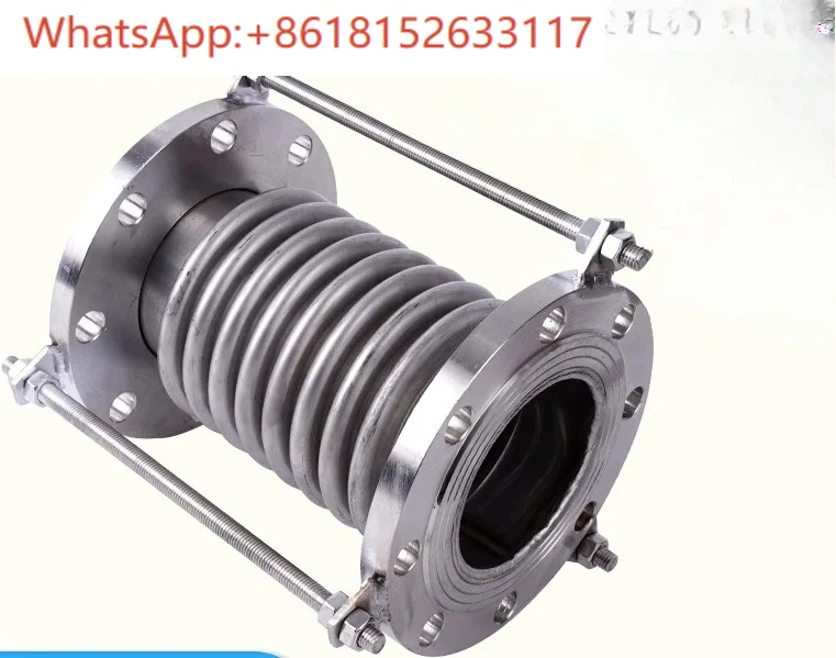 منفاخ معوض من الفولاذ المقاوم للصدأ 304 وصلة توسيع أنبوب البخار قضيب ربط ذو حواف DN25 50 100 وصلة توسيع
