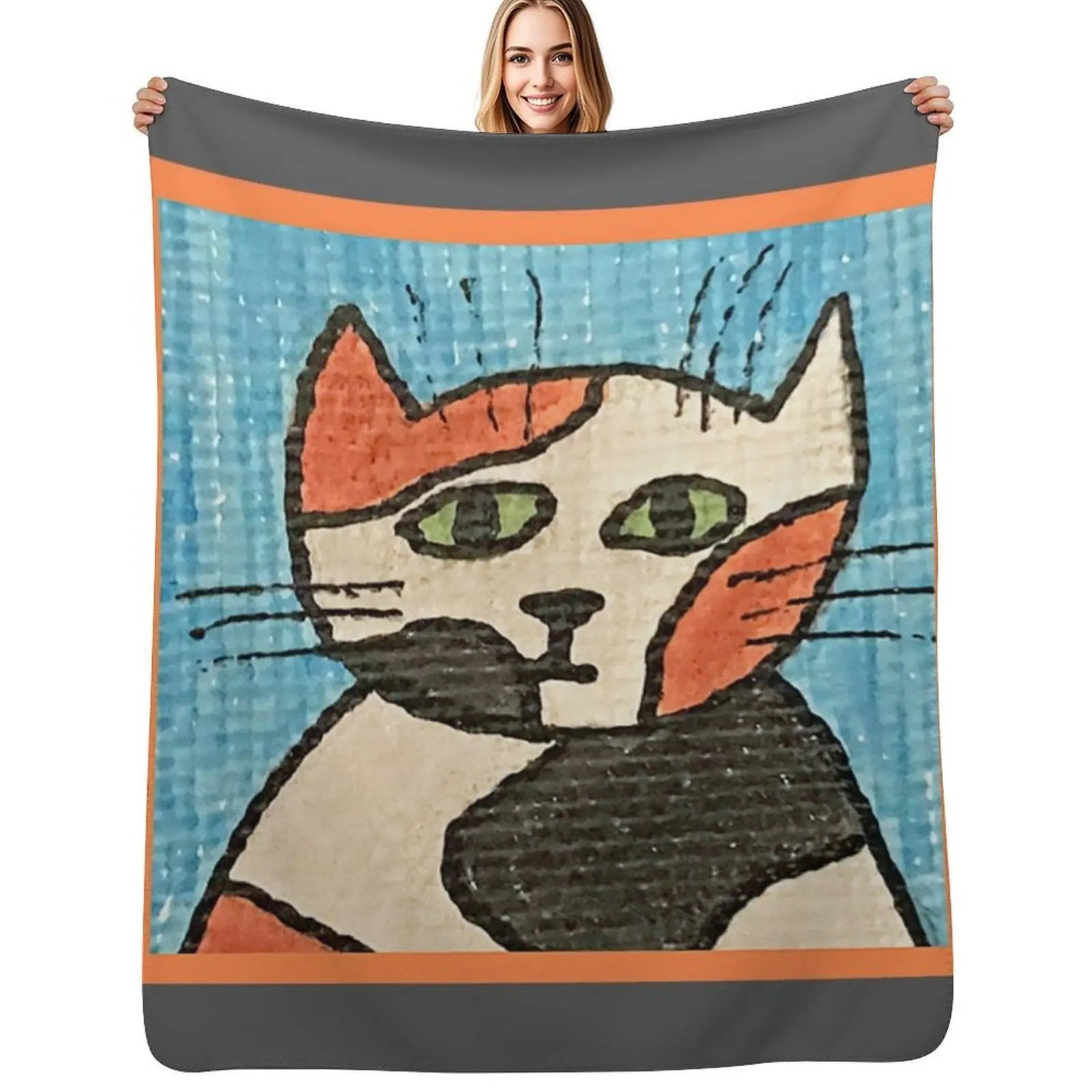 

Причудливый портрет кошки # Плед 13x13 футов, роскошный, мягкий, праздничный подарок для семьи