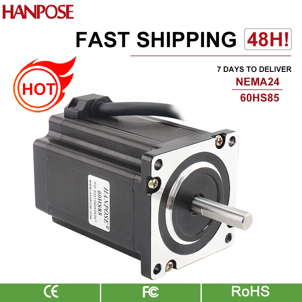 1pcs 60 Stepper Motor 1.8 degree Nema24 Stepper Motor 60HS85 motor 4-lead 3.5N.M 4.0A for 3D printer accessories