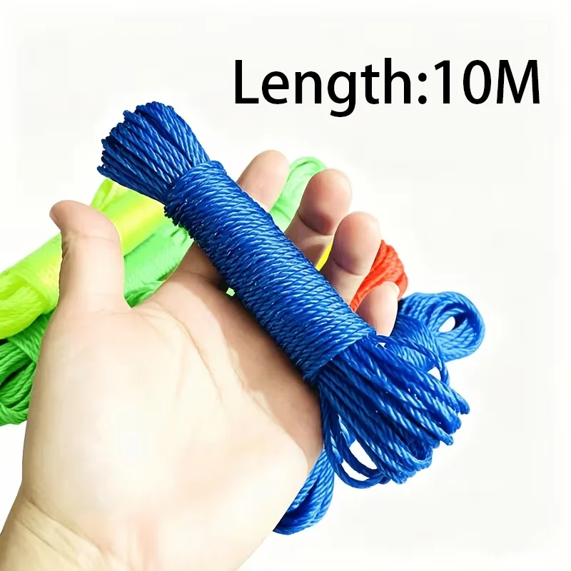2 Pcs Random Colors Clothesline, Wear-Resistant Braided Rope, Outdoor Use for Hanging Clothes & Quilts