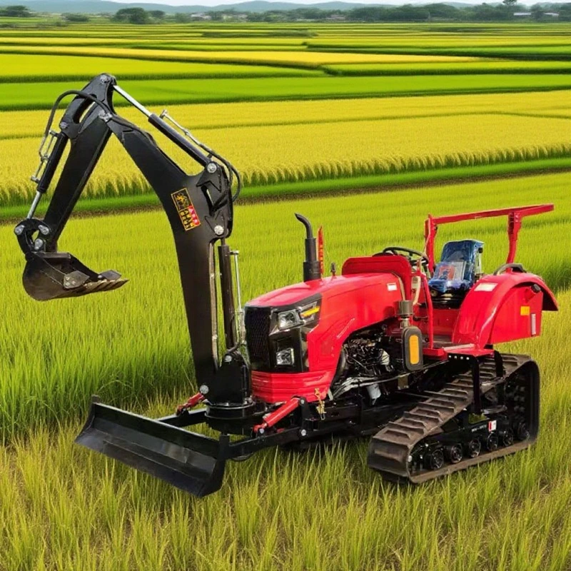Индивидуальный гусеничный трактор мощностью 35 л.с., мини-гусеничный сельскохозяйственный трактор, оснащенный несколькими насадками, сельскохозяйственная машина для сада