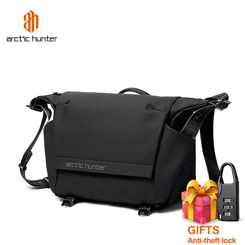 ARCTIC HUNTER Fashion Shoulder Bag Outdoor Sports Waterproof Shoulder Bag Fashion Casual Crossbody Bag Black New Men\'s Chest Bag