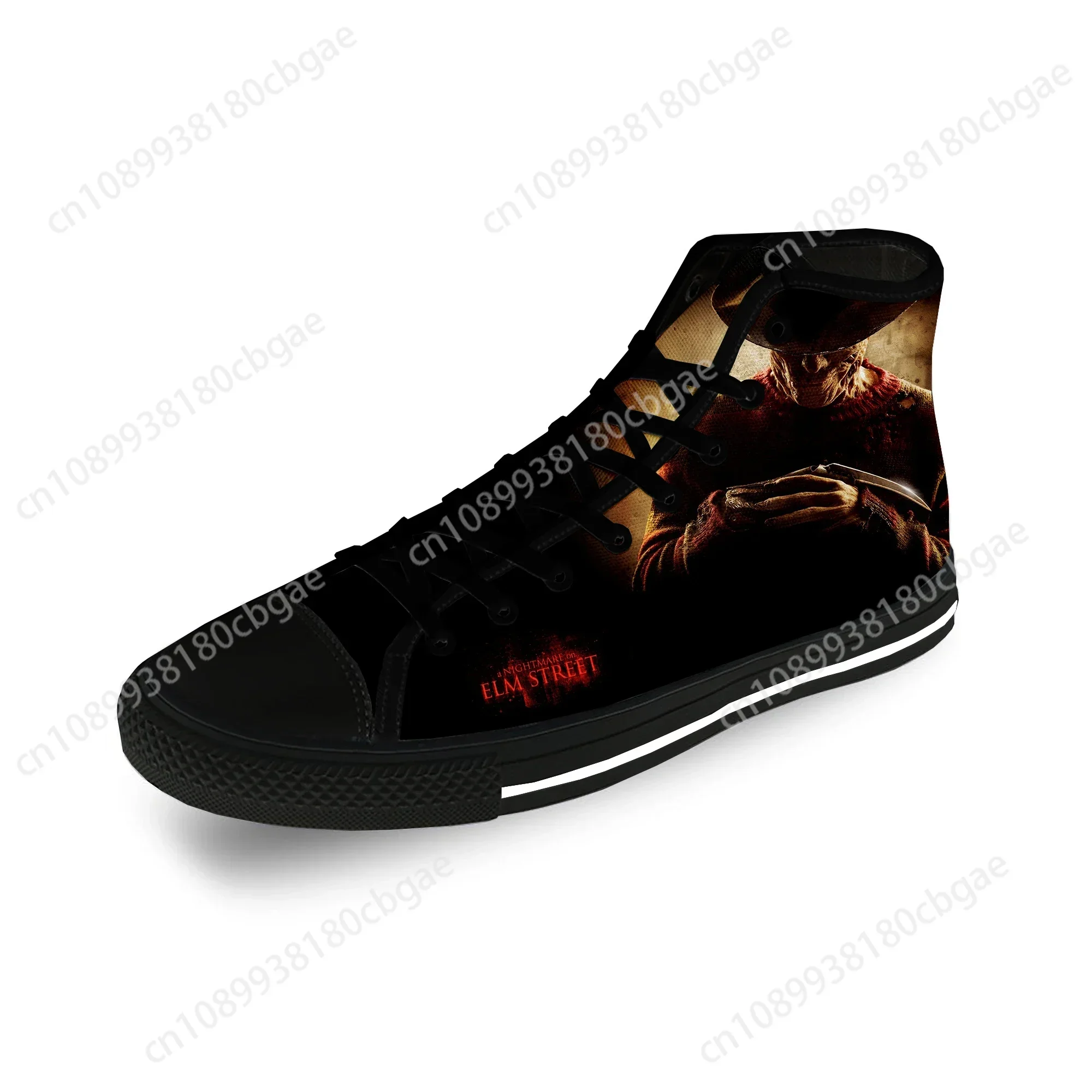

Krueger Horror Halloween Freddy Casual Cloth Fashion 3D Print High Top Canvas Shoes Men Women Lightweight Breathable Sneakers