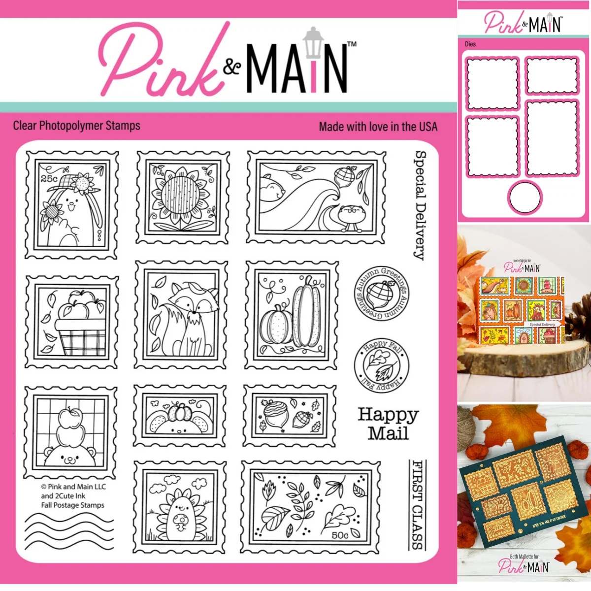 

Fall Postage Stamps Clear Stamps and Metal Cutting Dies DIY Scrapbook Diary Decoration Embossing Cut Template Make Card Album