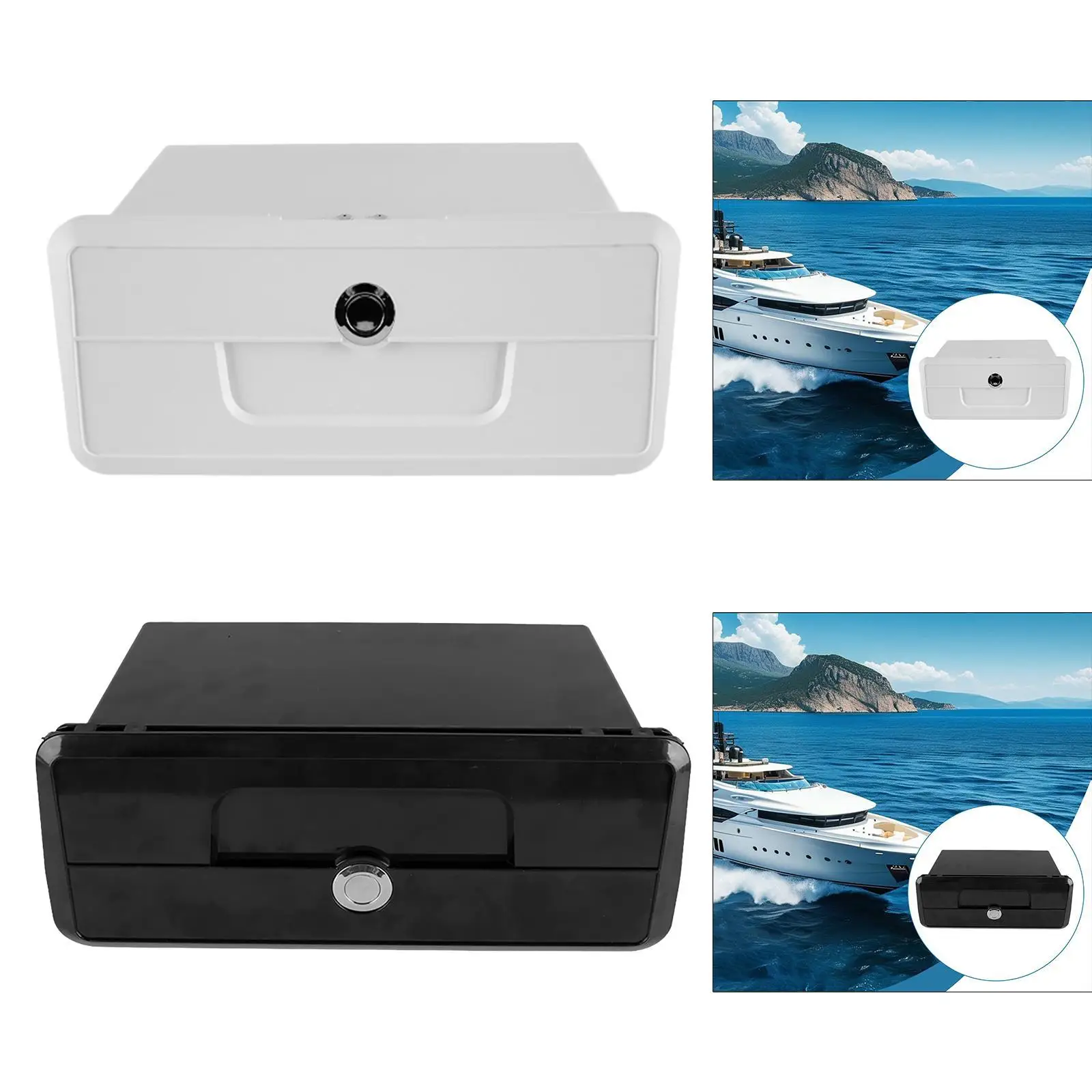 

Marine Deck Storage Box with Lock Lockable Tool Box Organizer Yacht Storage Case for Parts Tools Phones Sunglasses Sundries