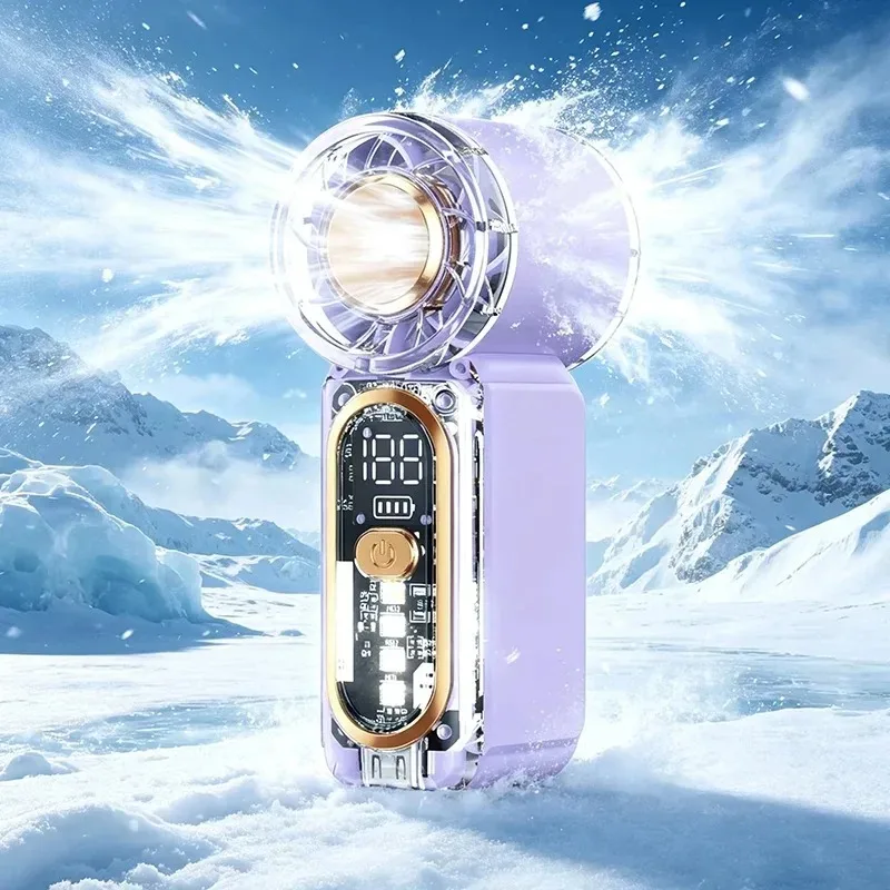 /-NEW Mini Handheld Fan - Portable Turbo Fan with 100 Wind Speed, 2000mAh & Type-C, - Cooling Blower，Travel,R Cooling Device