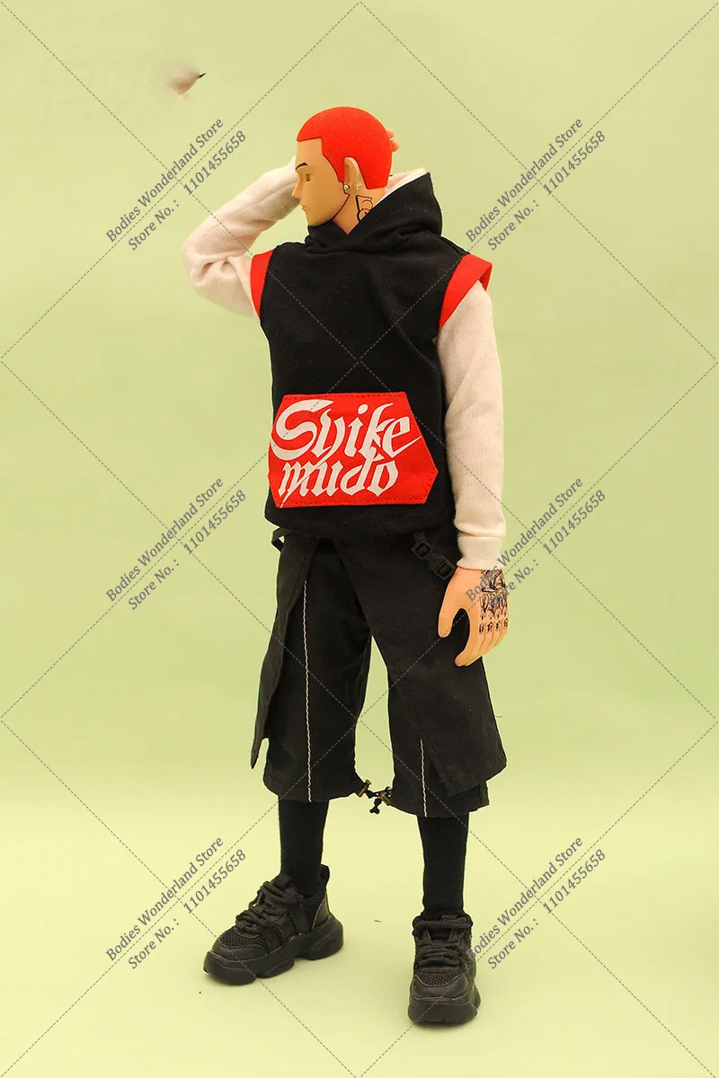 SKM018 1/6 Scale Men Solider Sports Clothes Trendy Sleeveless Hooded Vest Basketball Shorts for 12Inch Male Action Figure Doll