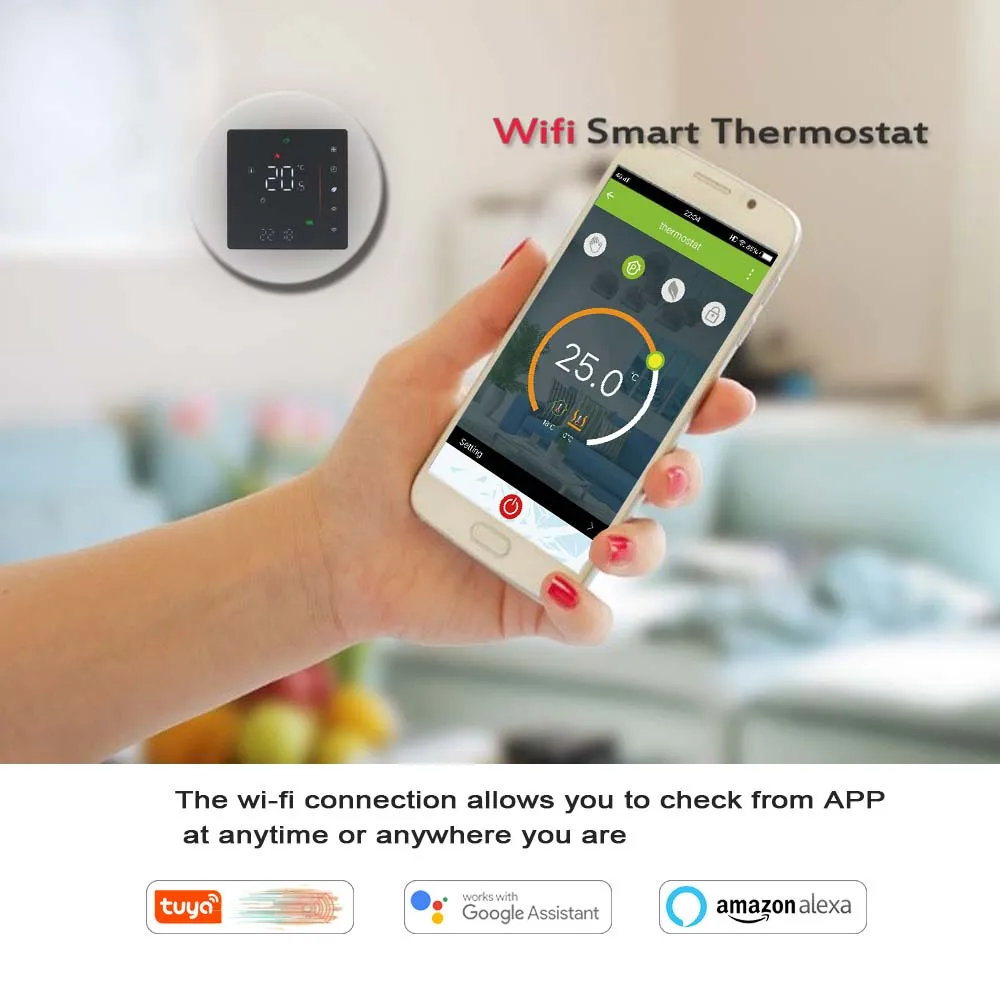 24VAC WiFi Smart Water Thermostat Temperature Controller Works with Alexa Google Home