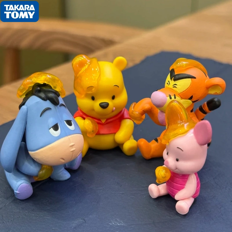

TAKARA TOMY Disney Cartoon Anime Figure Winnie the Pooh Piglet Eeyore Tigger Gashapon Doll Model Toys Collection Ornaments Gifts