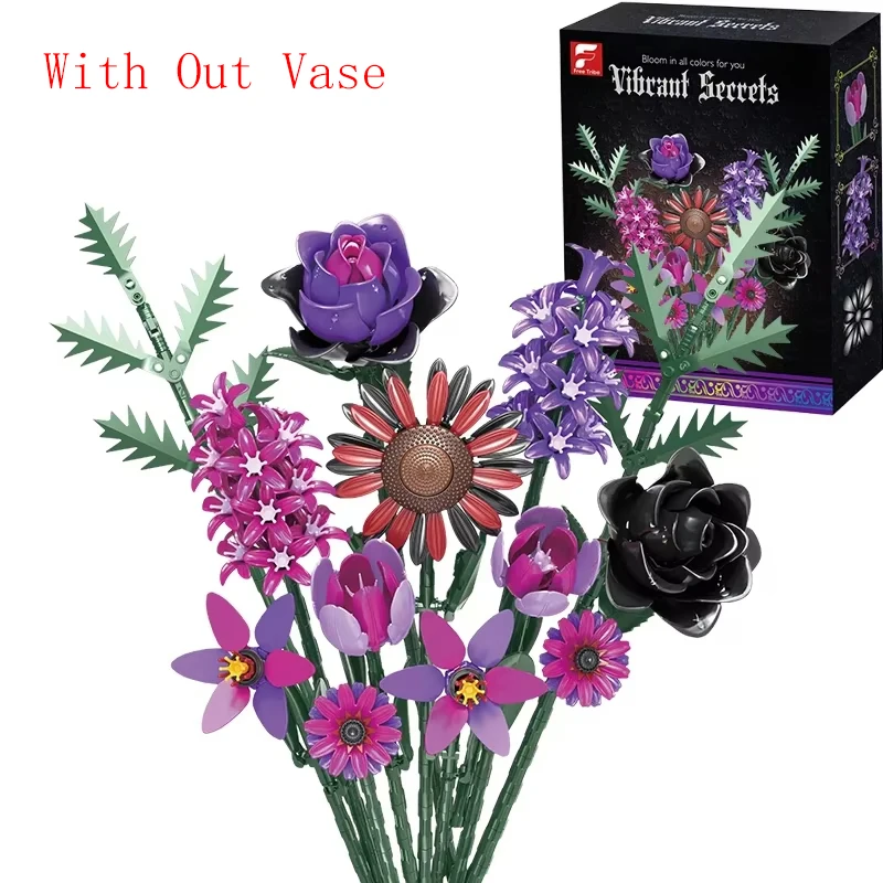 AMAZINGBLOKS 1009PCS Sonnenblumen Bausteine Blumenstrauß Vase Modell Bricks Set Idee Hause Dekoration Kinder Pädagogisches Spielzeug Urlaub Geschenke 10