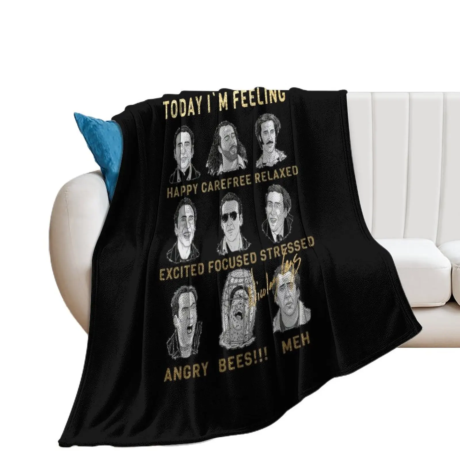 Nicholas Cage - Nicolas Cage - Nick Cage - Nic Throw Blanket for sofa funny gift Blankets