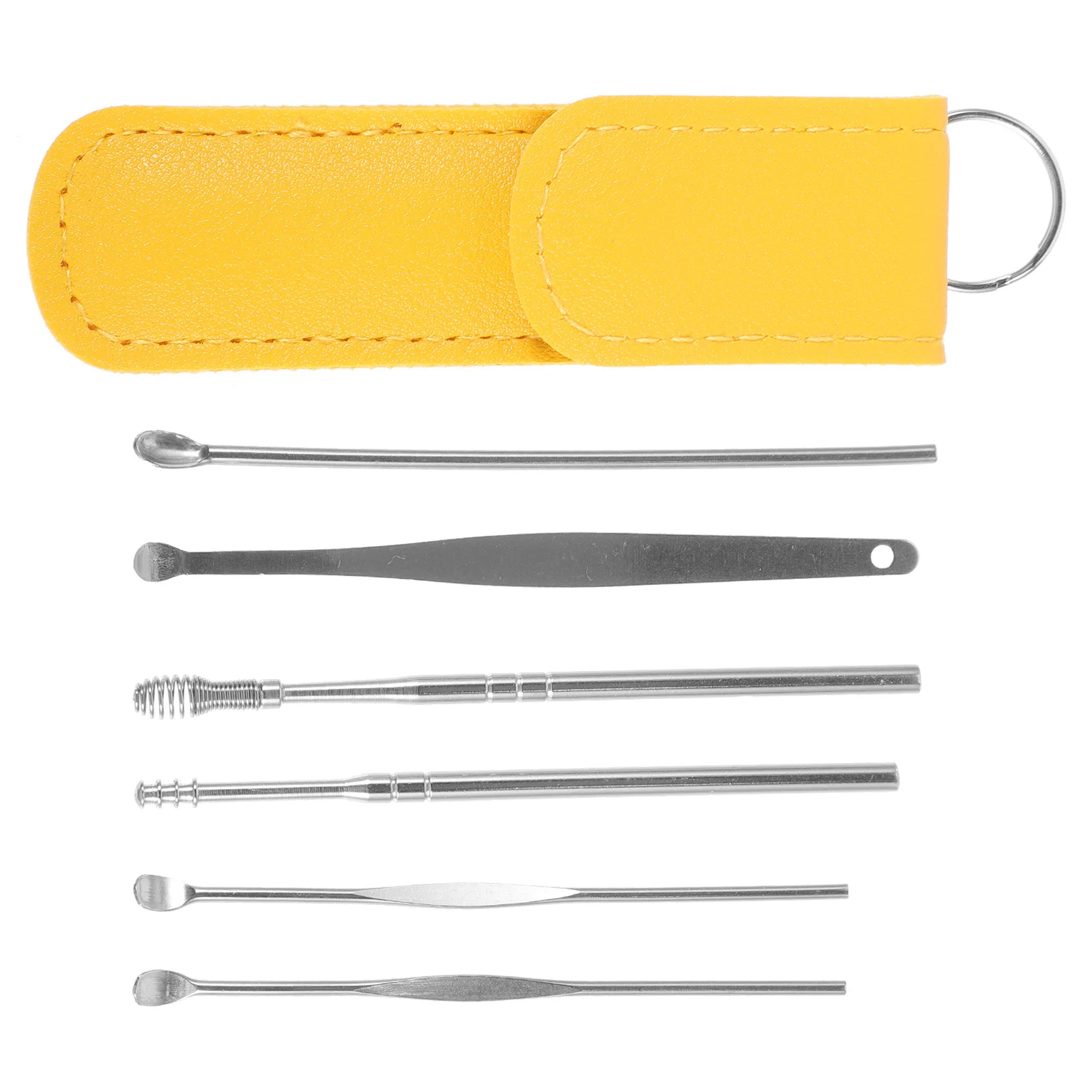 مجموعة واحدة من أدوات إزالة شمع الأذن من مادة الفولاذ المقاوم للصدأ بمقبض آمن ومضاد للانزلاق وملاعق تنظيف الأذن للاستخدام المريح المتين