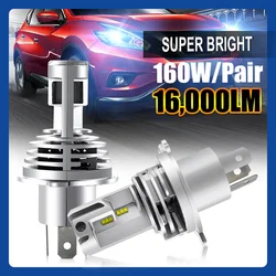 HAOLIDE H11 LED Headlights CANBUS H1 H3 H4 H7 9005 HB3 9006 HB4 Auto Fog Lights Ice Bulbs 16000LM 160W Turbo Fog Light Lamp 12V