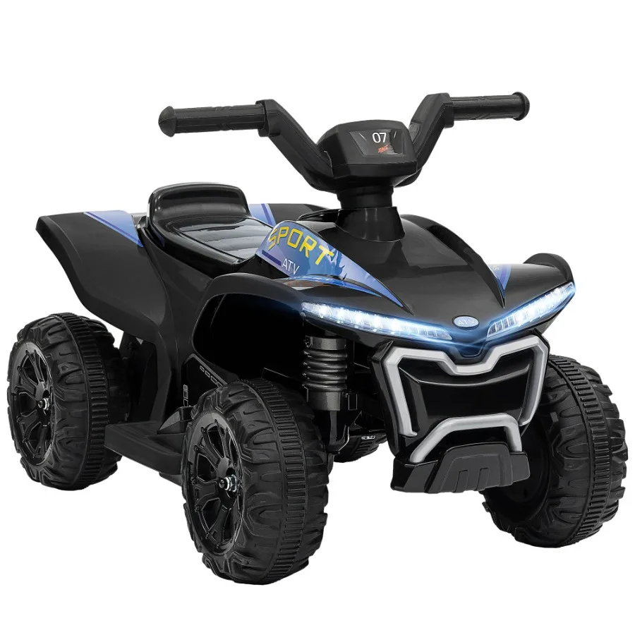 

Qaba ATV Quad 6V Ride On Toy with 1.6MPH Max Speed Rechargeable Battery 4 Wheeler Battery Powered with Lights Forward Reverse f