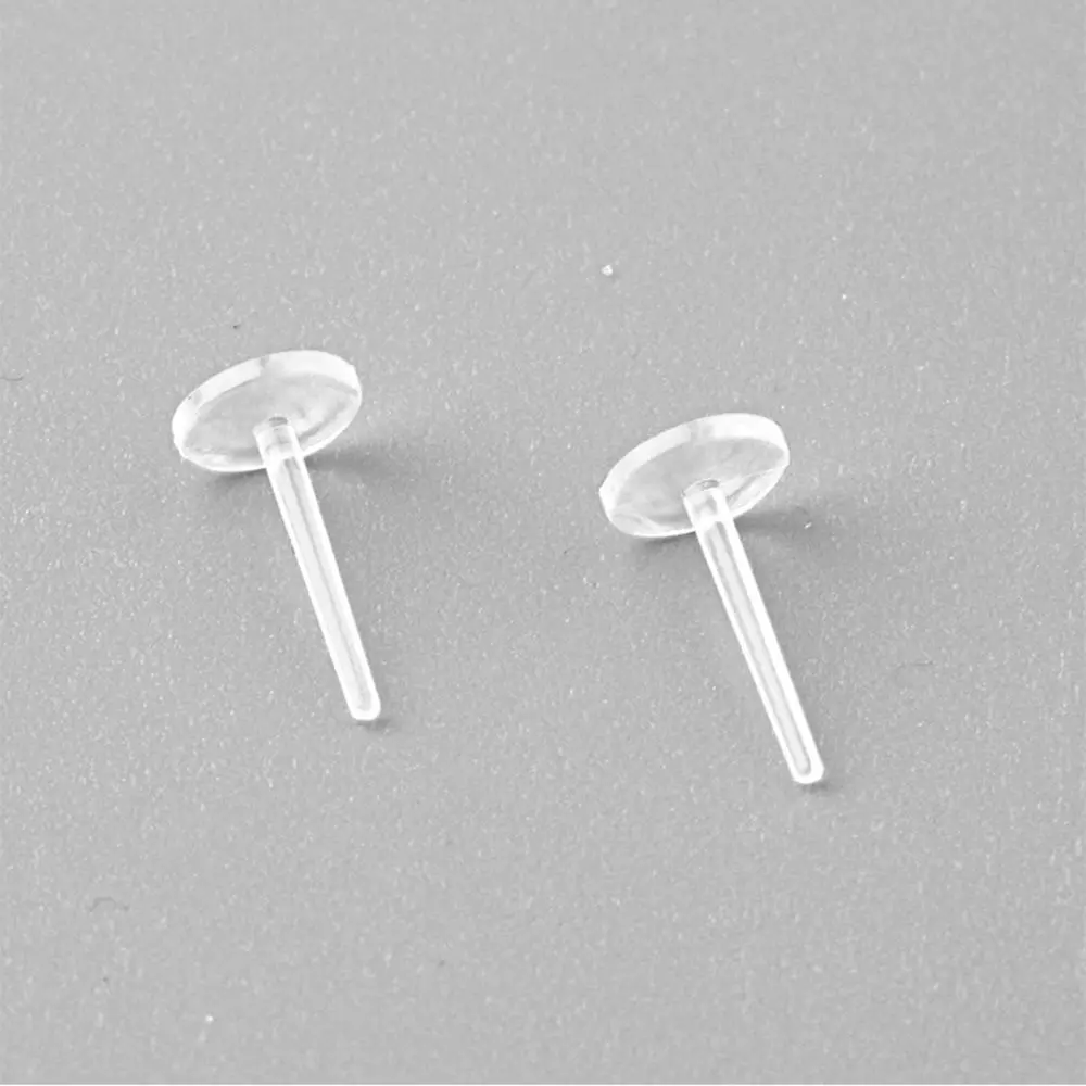 Invisible Earplugs Plastic Flat Stud Pin Ear Post Anti Allergy Jewelry Parts Stud Earring Jewelry accessory Jewelry Making