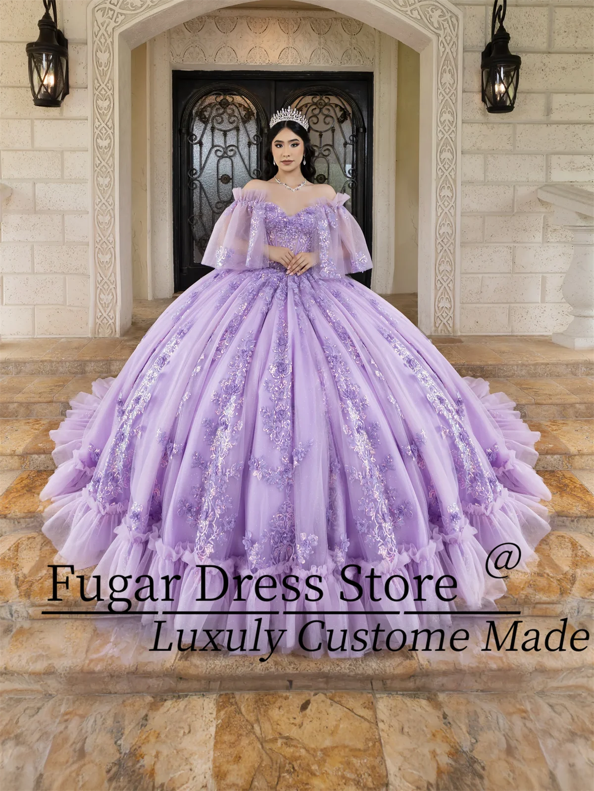 

Customized Blush Pink Satin Quinceanera Dresses Glitter Embroidered off shoulder tight corset beadwork Vestidos de novia