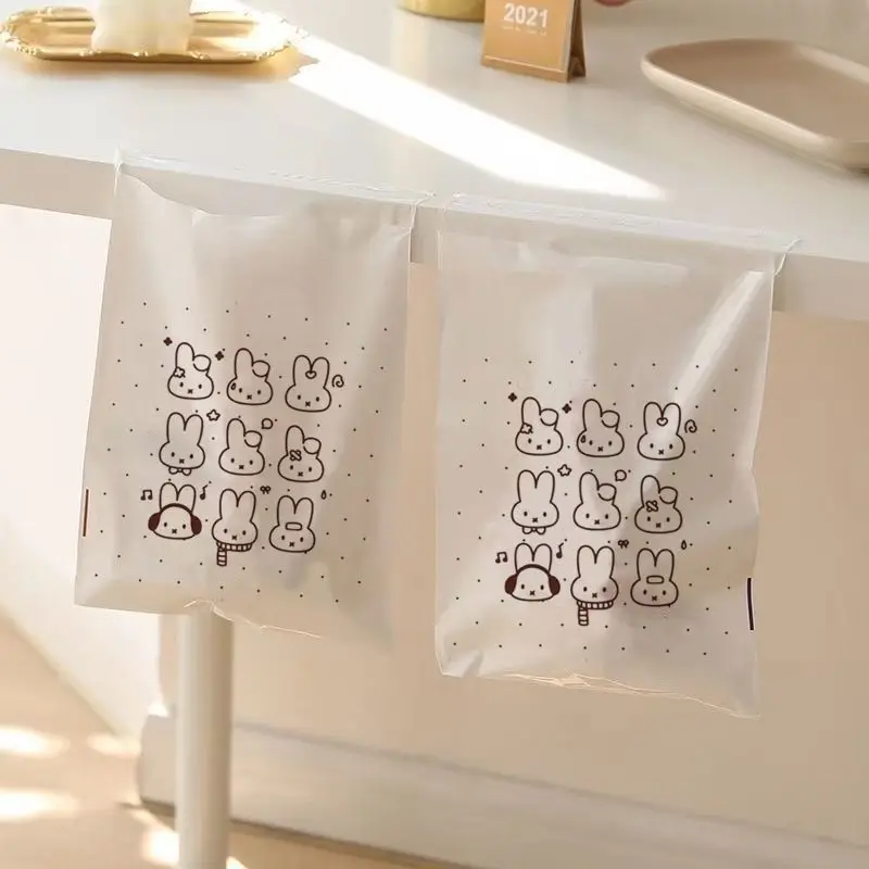 Miffy Rabbit Self‑Sealing Storage Bags Kawaii Bunny Pattern Plastic Zip Lock Pouches Travel Jewelry Snack Gift Packaging Bag