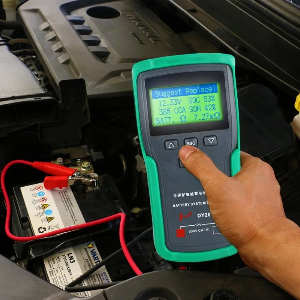 Car Battery Testing Device with Charging System Analysis Load Test and Start Up Ability Evaluation for Trucks and Cars
