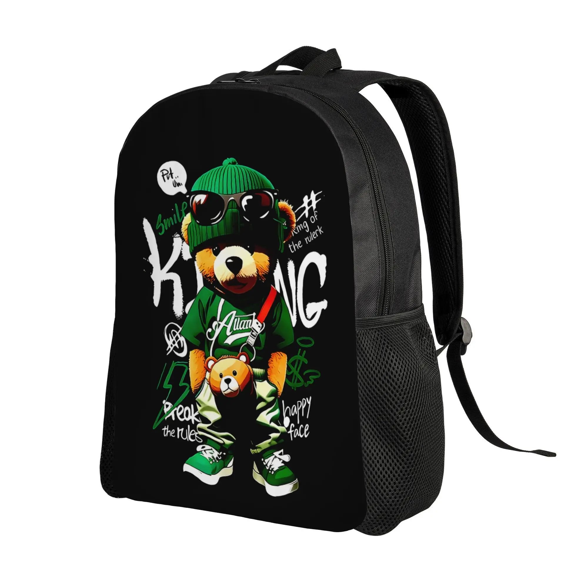 

African Tribal Print Black Lion 1Pc Floral Design Large Capacity Backpack Nylon Adjustable Straps for Men Women Travel School Daily Use 2D Flat Men's Backpack