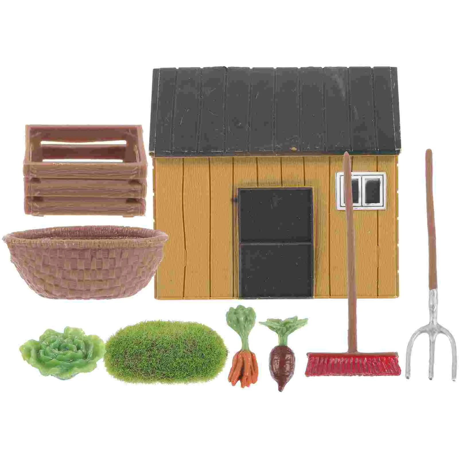 

Mini House Garden Props Educational Plaything Small Farm Toy Model Landscaping Farmhouse The