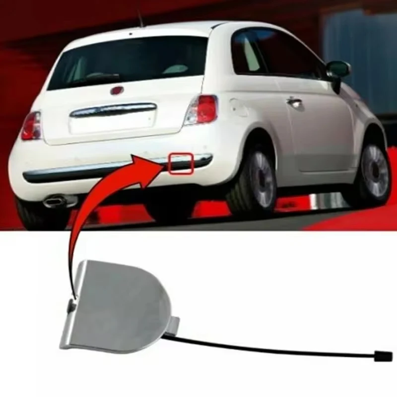 Car Rear Bumper Towing Hook Eye Cover Cap Chrome For Fiat 500 500C 2007-2012 735455393