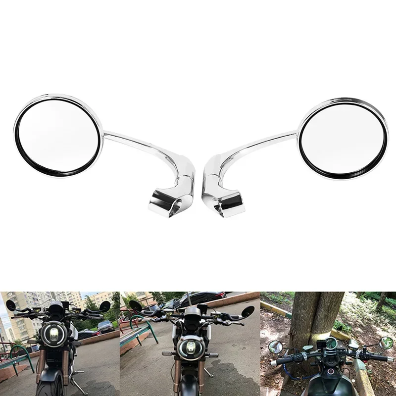 8MM/10MM Retro Rear View Mirror Universal Motorcycle Clear Back Sight Rearview Reflector Adjustable Handlebar Left Right Mirror