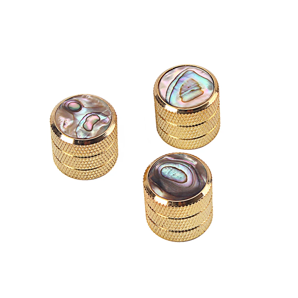 

3Pcs Guitar Knobs Cap Electric Control Knobs For Guitar Bass Parts Volume Tone Knob Golden Plastic Durable Replacement