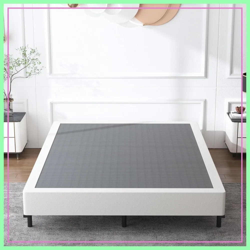 

King Size Box Spring 7 Inch High, Sturdy Metal Frame with Fabric Cover, Easy Assembly, Noise Free