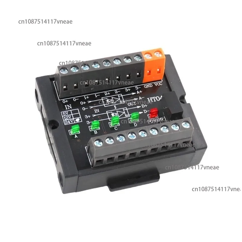 4 Channels Single-ended / Differential Converter 10MHz HTL TTL Collector Pulse Signal To RS422 PNP/NPN for PLC To Drive Servo