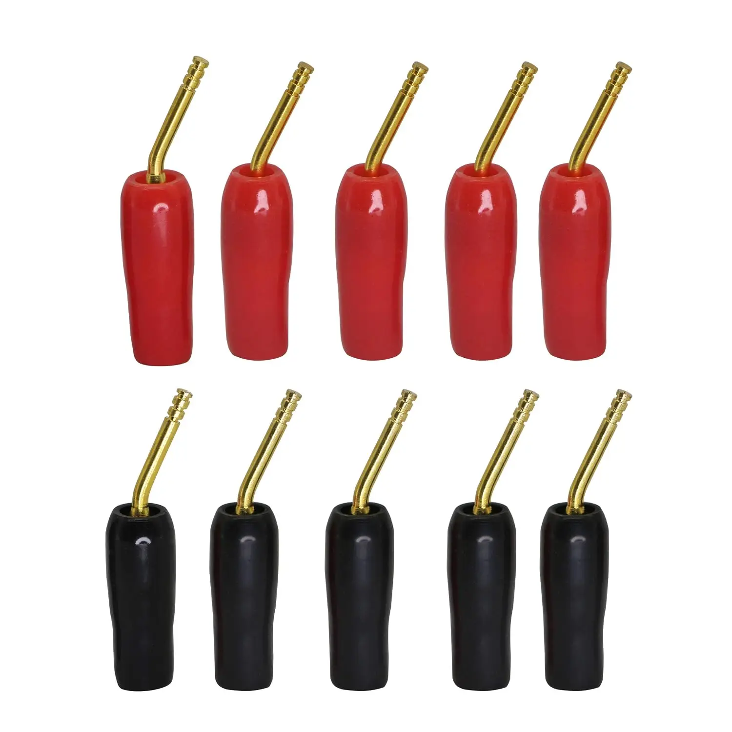 Gold Plated 2mm Banana Plug Screw Type Audio Speaker Cable Connector Adapter Black Red 10 Pack HiFi Amplifier Speaker Wire