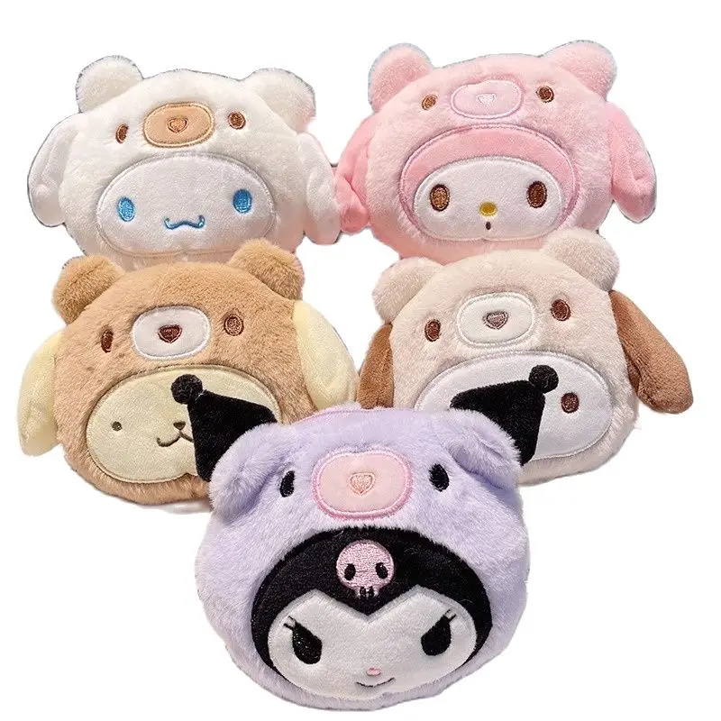 10개/세트 귀여운 10cm 쿠로미 멜로디 봉제 인형 지갑 펜던트 몬스터 인형 열쇠고리 소녀 선물용