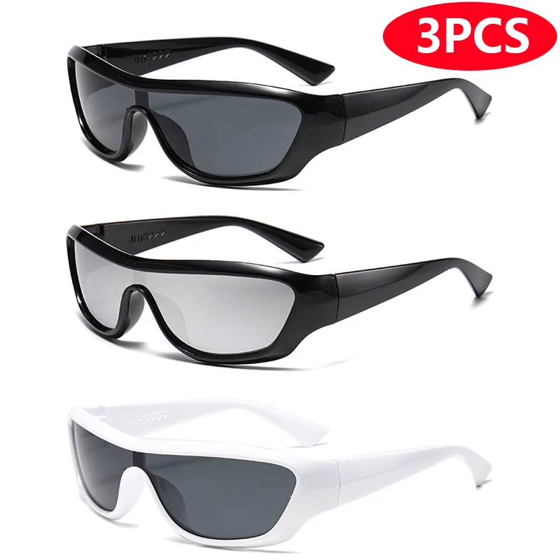 

3pcs Punk Style Glasses Women Large Frame Personalized Sunglasses Set Fashion Cat Eye Retro Sun Glasses Unisex
