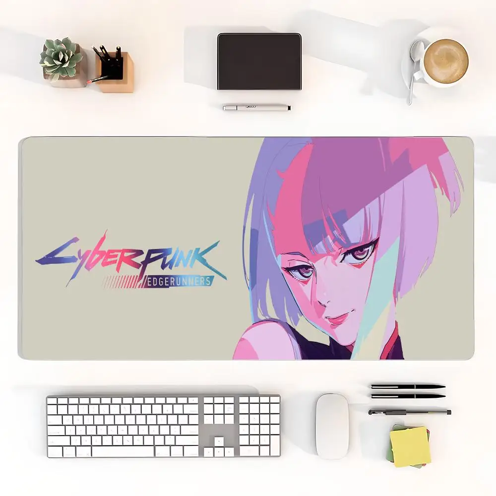 Cyberpunk Edgerunners Anime Mouse Pad: Large Desk Mat, Non - Slip PC Decoration, Ideal for Gamers & Anime Enthusiasts
