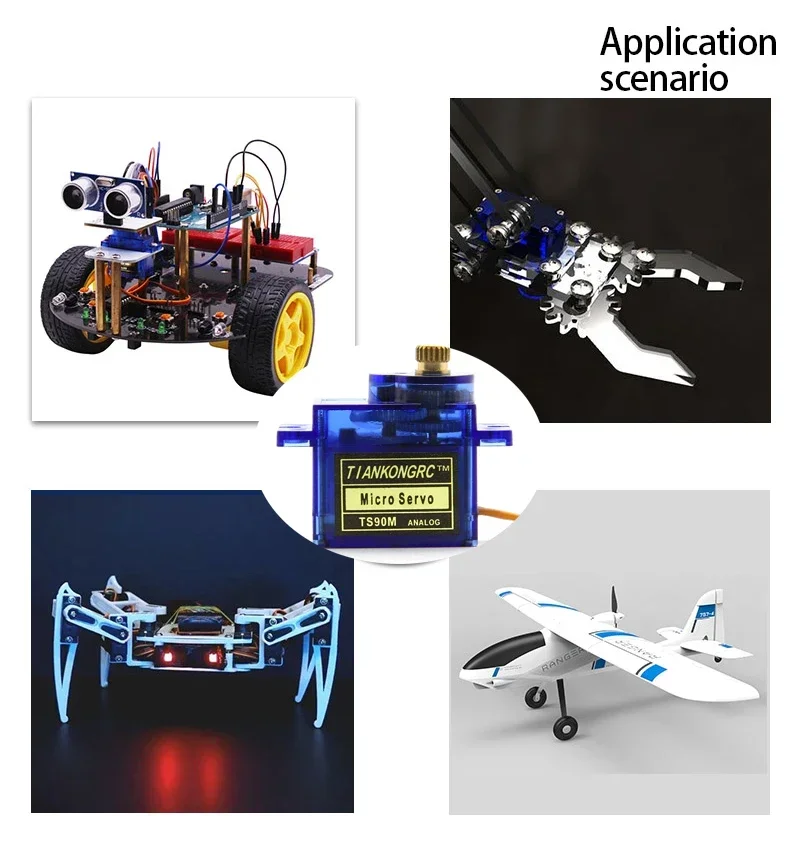 TS90M Micro Analog Servo Full Metal Gear 90/180/270/360 درجة زاوية يمكن التحكم فيها 360 درجة °   دوران مستمر لألعاب سيارة RC DIY