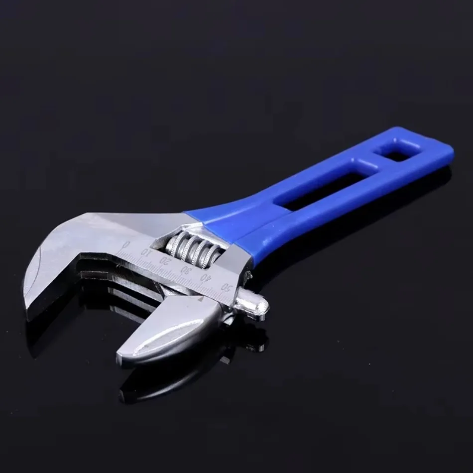 

1 Pcs 8” Short Handle Adjustable Wrench Oversized Open Bathroom Wrench Mini Small Board Large-diameter Adjustable Short Handle