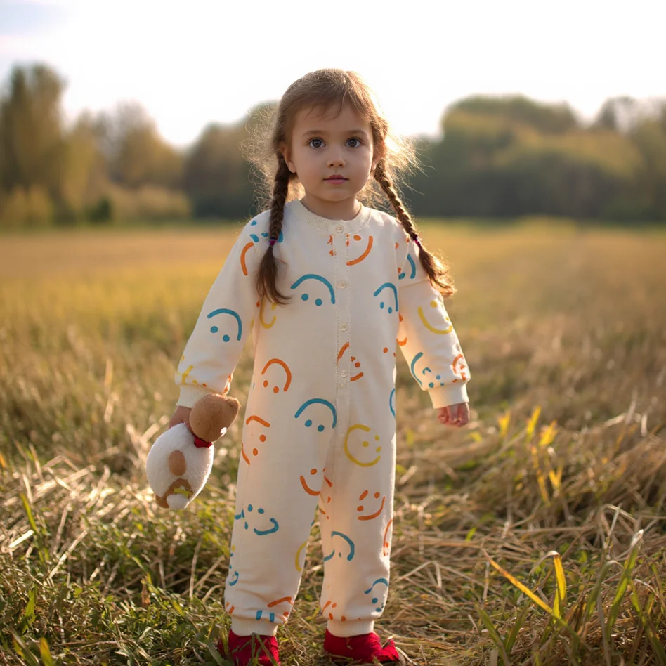 Sanlutoz Frühling Nicht Baby Mädchen Herbst Kleidung Langarm Niedliche Kleinkind Strampler Mode mit Stirnband