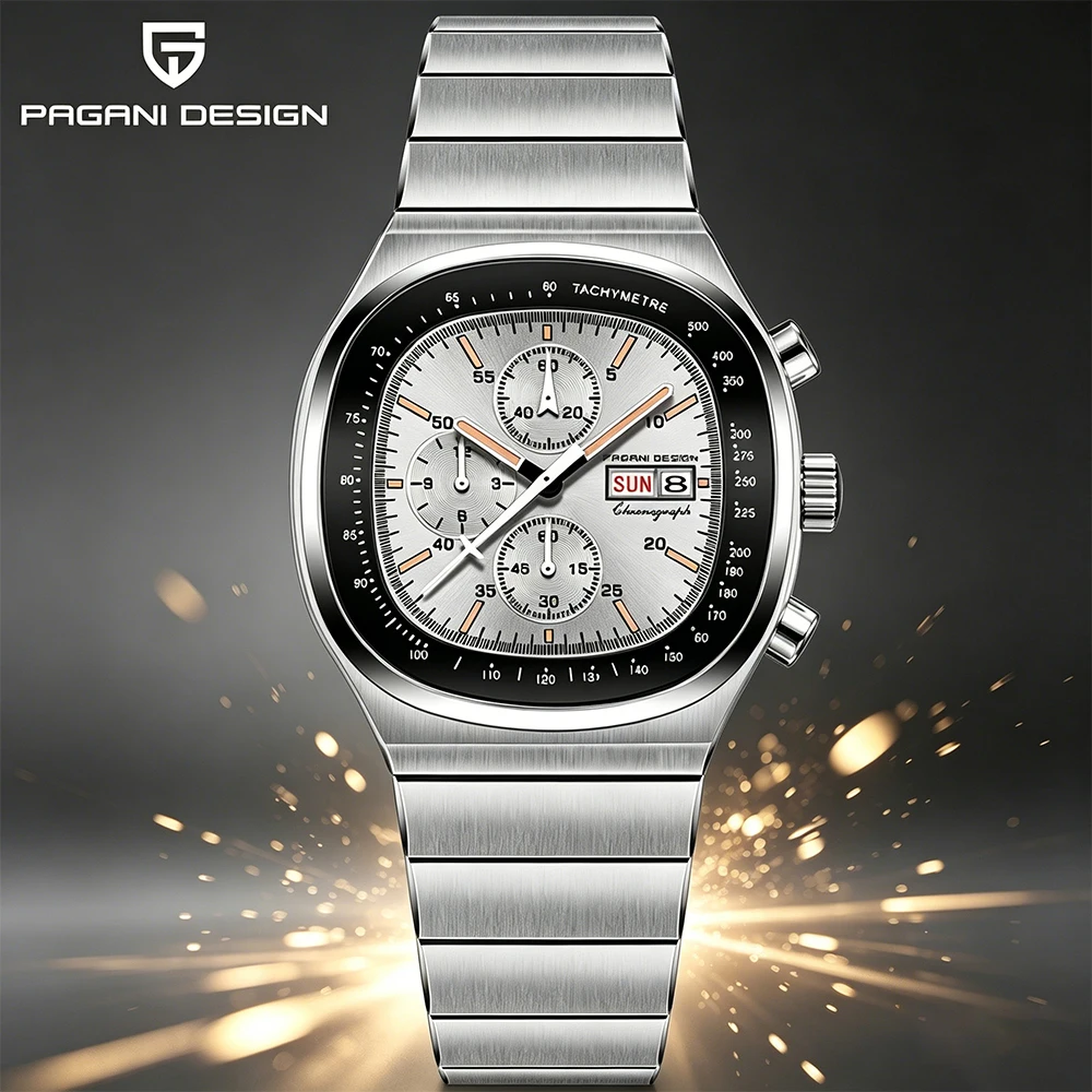 PAGANI DESIGN Neue Herren-Chronograph-Quarzuhren 40 mm MIYOTA OS00 Saphirglas Edelstahl Wasserdicht reloj hombre