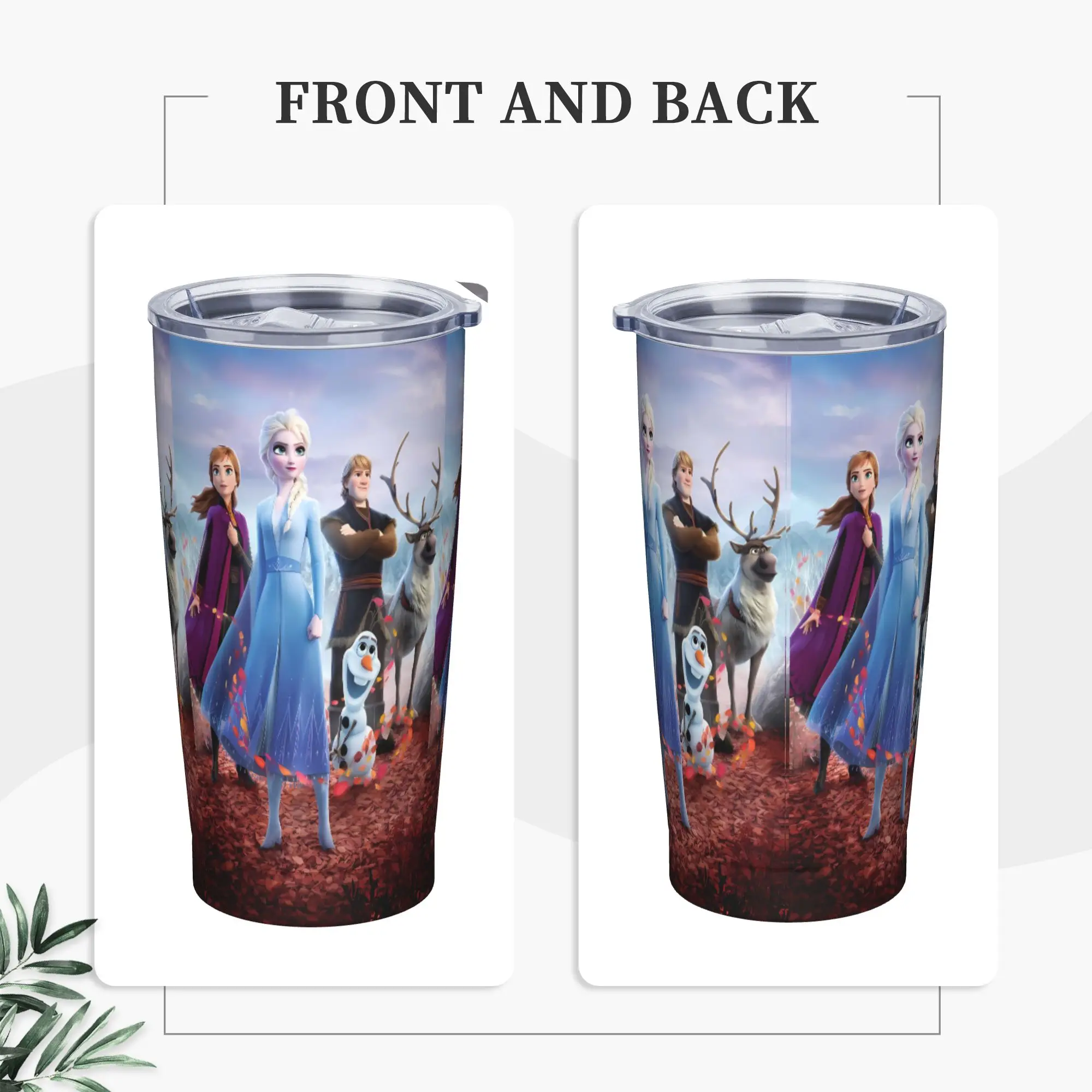 

Frozen 2 Elsa Anna Cartoon Stainless Steel Tumbler Travel Mugs Cup Large Thermal Mug Keep Heat Cold Drink Milk Tea Water Bottle