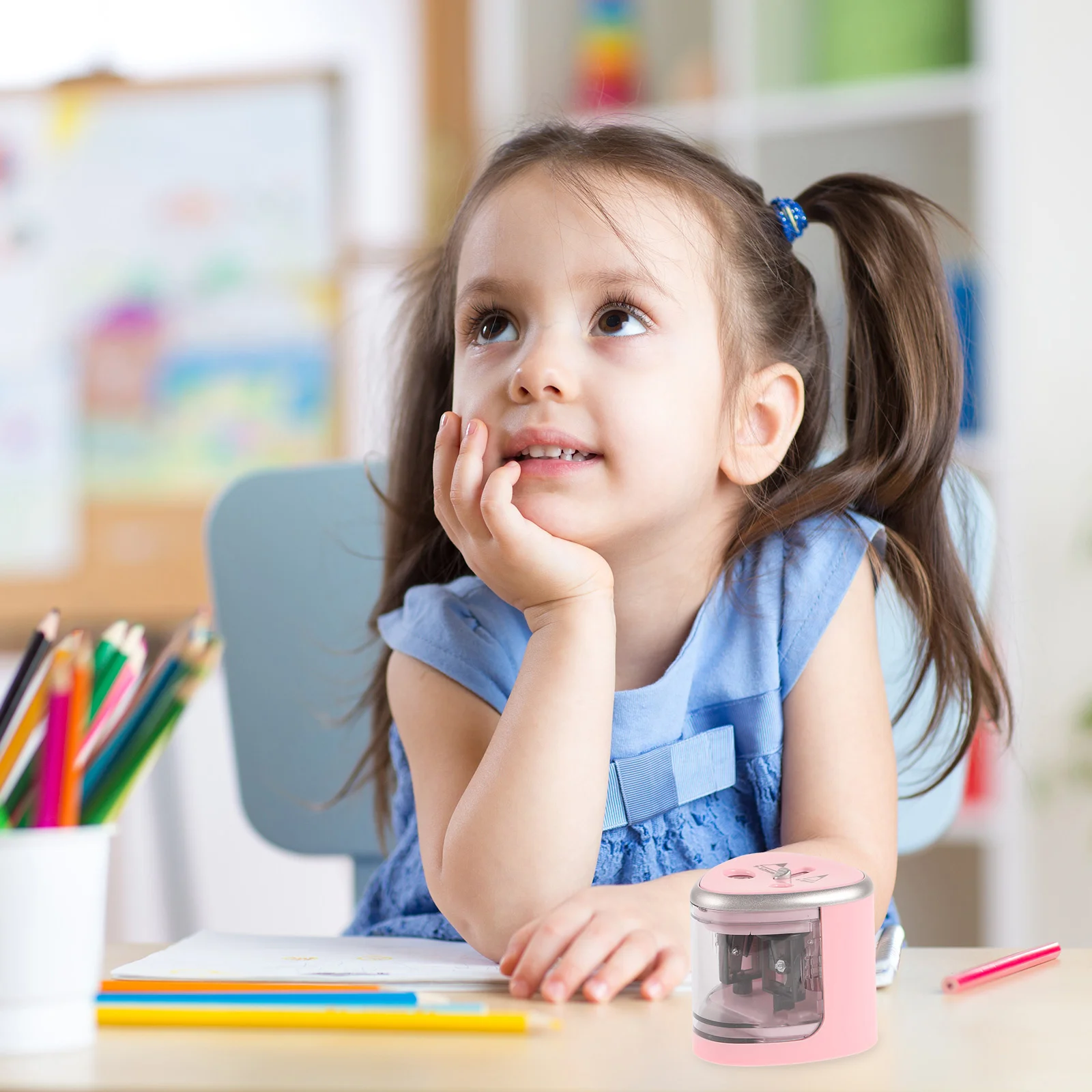 Temperamatite elettrico automatico doppio foro 6-12 mm azionato 3-5S affilatura rapida per bambini artisti studenti ufficio