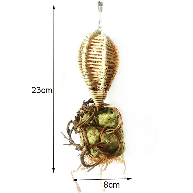 Natural Material Pet Parrot Toy Bird Swing Exercise Grinding Biting Rope Toys Pet Parrot Macaw Hammock Bird Braiding Toy
