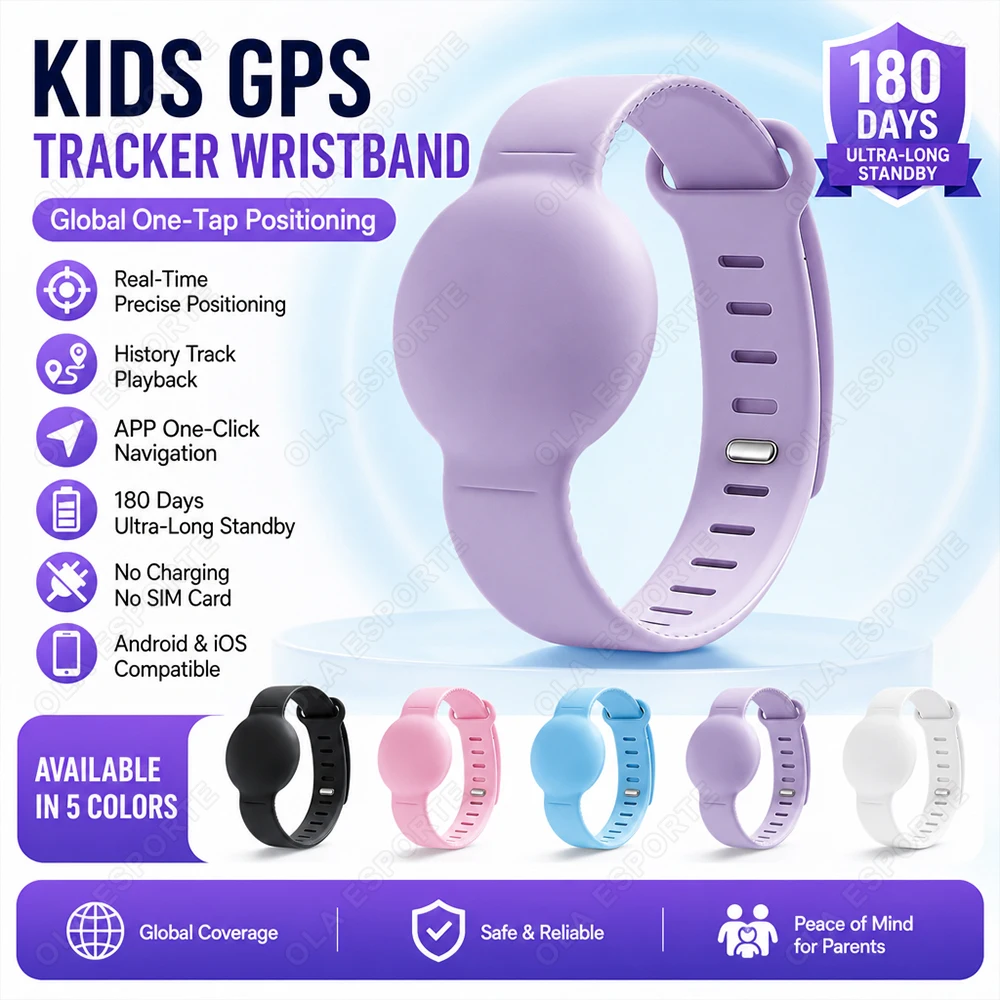 Kids Finder Positioning Tag Smart Location Tracker Adjustable Silicone Anti-Lost GPS Tracker Bluetooth Locator For Android IOS