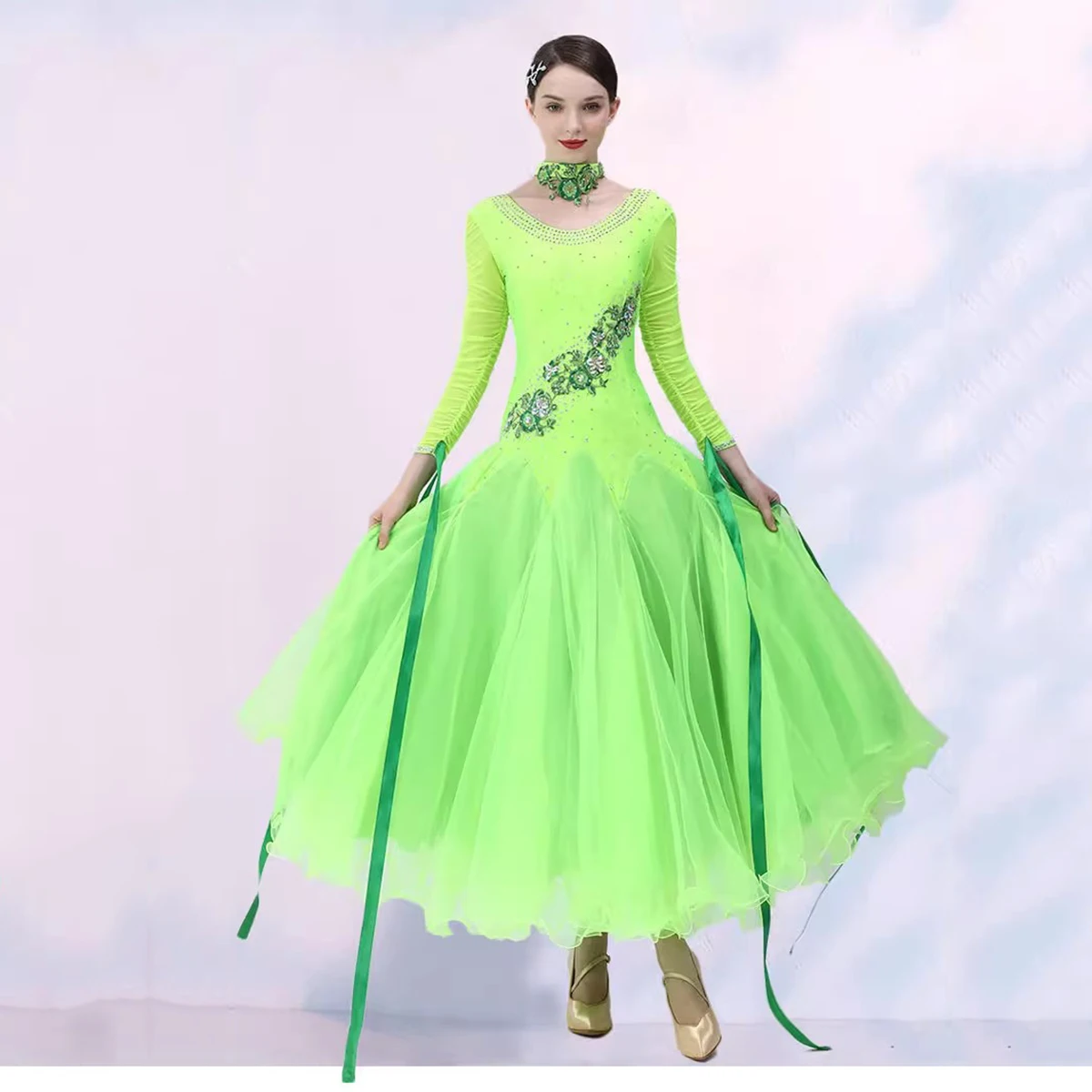 2024 New Ballroom Dance Competition Dress Standard Women Modern Dance Clothes  Performance Tango Party Waltz Practice Costumes