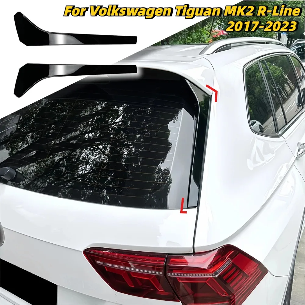 Rear Window Side Spoiler Wing Lip Body Kit For Volkswagen Tiguan MK2 R-Line 2017-2023 Canard Splitter Auto Accessories